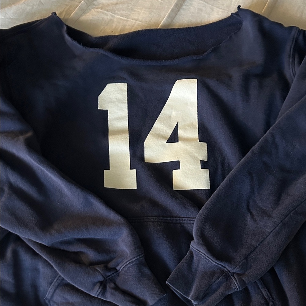 Navy Women's Sweatshirt with Number Print